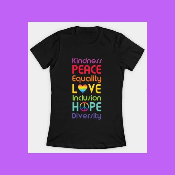 Women's fit diversity, equality, inclusion graphic tee XL - Picture 1 of 1
